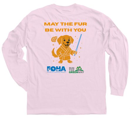 Run the Greenway with FOHA, a Light Pink Classic Long Sleeve Tee (back-view)