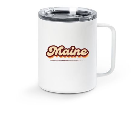 Maine Stainless Steel Mug, a White Stainless Steel Travel Mug
