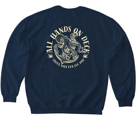All Hands On Deck!, a Navy Softstyle Crewneck Sweatshirt