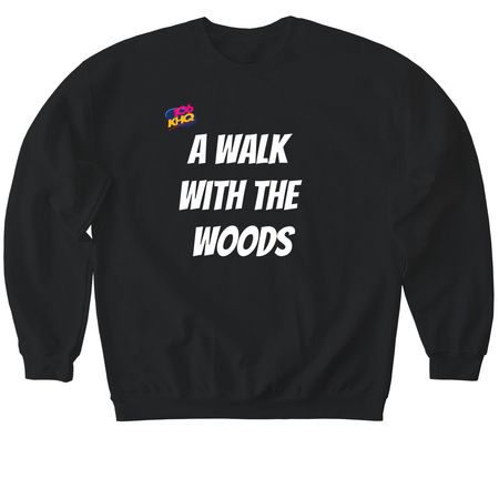KHQ Team at the Alzheimer's Walk, a Black Softstyle Crewneck Sweatshirt