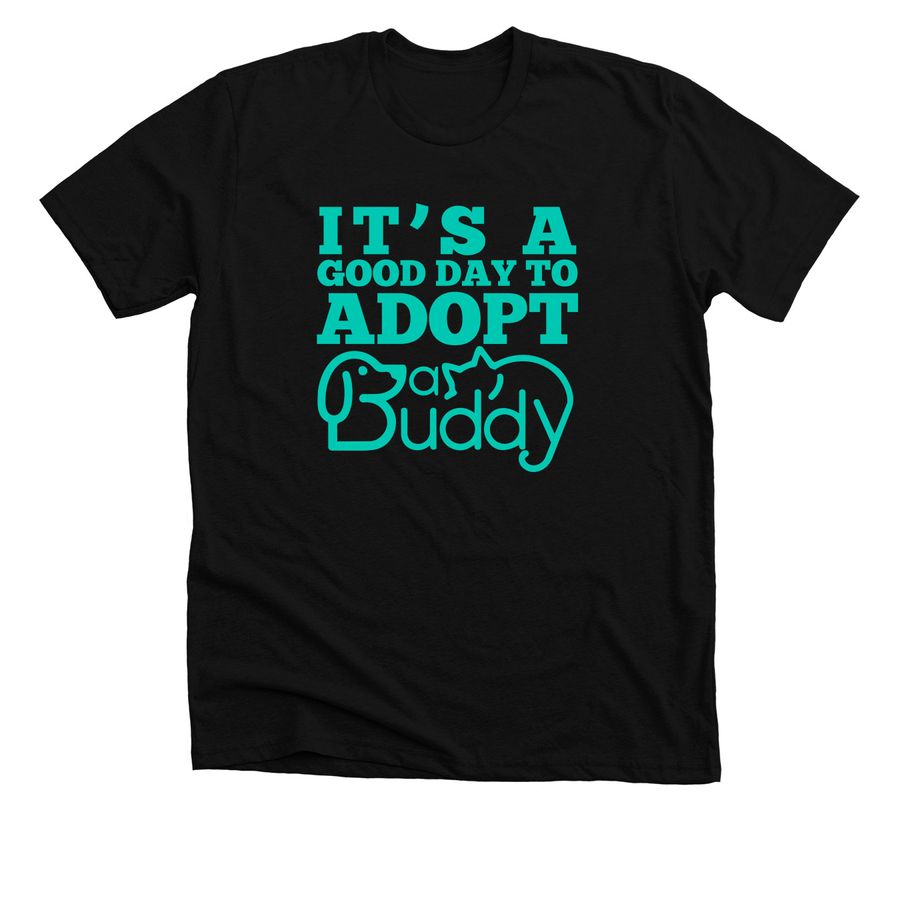 Adopt a Buddy, a Solid Black Blend Premium Unisex Tee