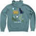 Love Has Whiskers, a Heather Deep Teal Zip Up Hoodie (back-view)