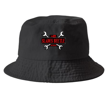 Slade's Member Hats, a Black Printed Bucket Hat