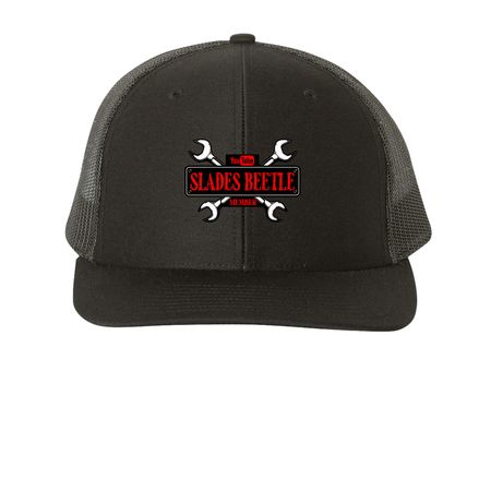 Slade's Member Hats, a Black Printed Snapback Trucker Cap