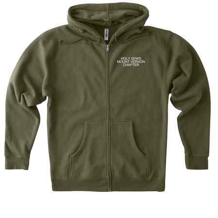 Holy Sews Mount Vernon Chapter Fall 2026, a Army Heavyweight Zip Up Hoodie (back-view)