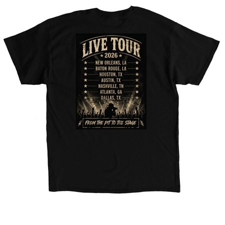 Charles Dye tour Shirt, a Black Classic Unisex Tee (back-view)