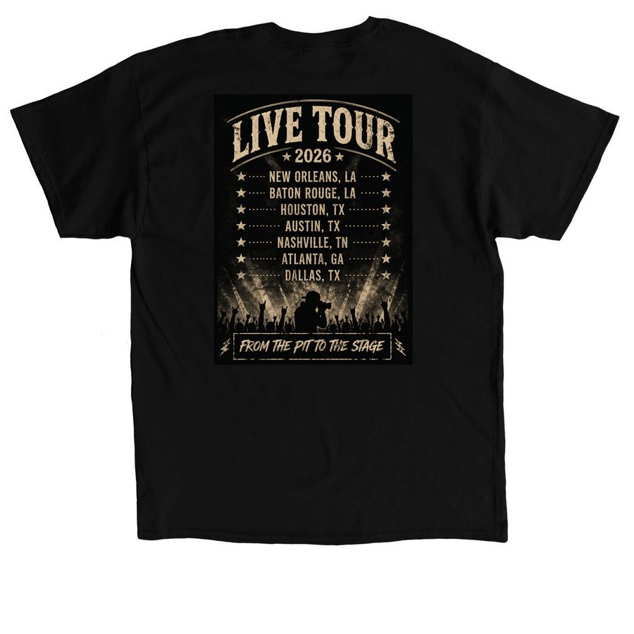 Charles Dye tour Shirt, a Black Classic Unisex Tee (back-view)