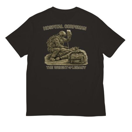 Uniform under shirts weight of Legacy&nbsp;, a Deep Black All-American Unisex Tee (back-view)