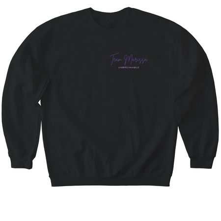 Unbreakable: Team Marissa, a Black Softstyle Crewneck Sweatshirt