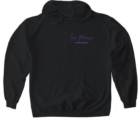 Unbreakable: Team Marissa, a Black Gildan Softstyle Pullover Hoodie