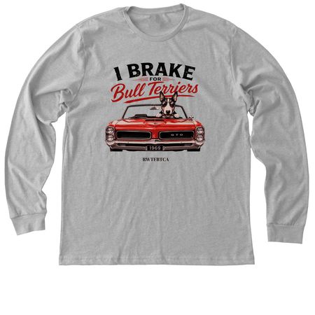 Muscle Car Bull Terrier, a Athletic Heather Premium Long Sleeve Tee