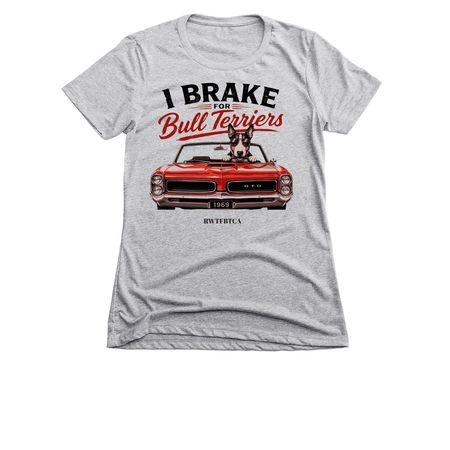 Muscle Car Bull Terrier, a Dark Heather Grey Women's Slim Fit Tee