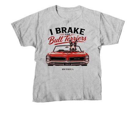 Muscle Car Bull Terrier, a Sport Grey Youth Unisex Tee
