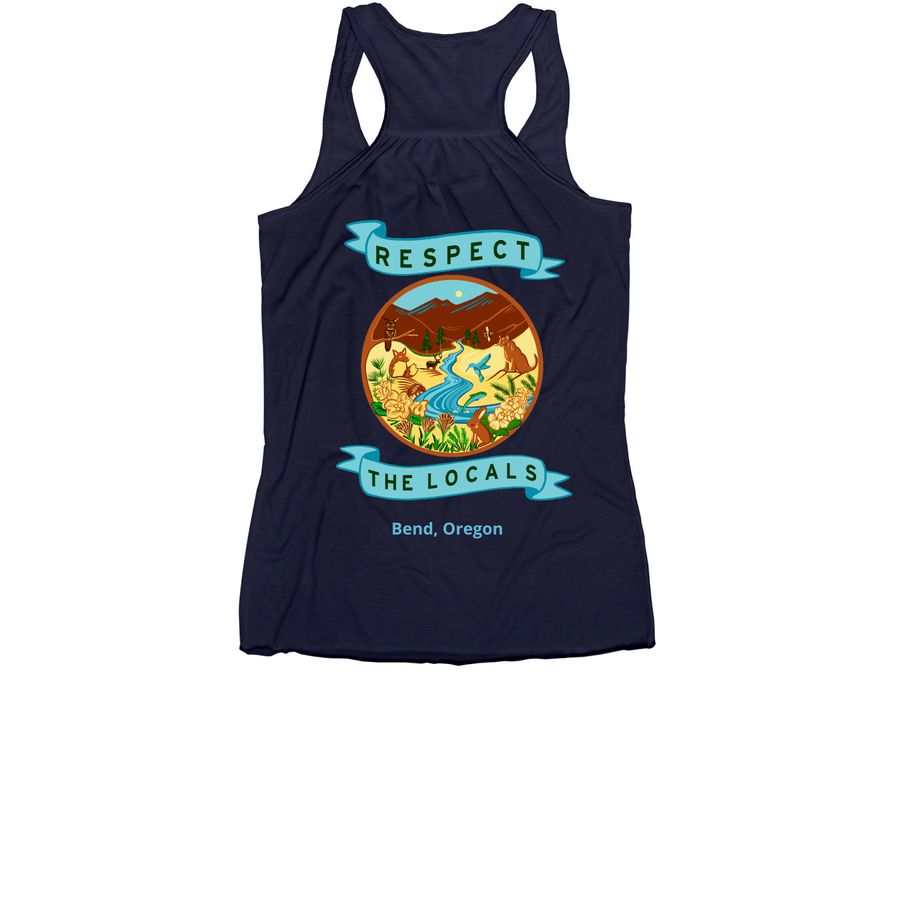 Respect the Locals Tanks, a Navy Women's Racerback