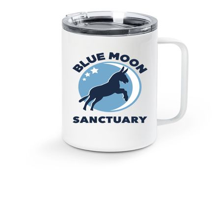 Blue Moon Travel Mug, a White Stainless Steel Travel Mug