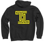 Classic Yellow Logo, a Black Pullover Hoodie (back-view)