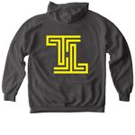 Classic Yellow Logo, a Pepper Comfort Colors Pullover Hoodie (back-view)