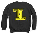 Classic Yellow Logo, a Black Crewneck Sweatshirt (back-view)