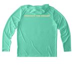 Sealanders Sun Hoodies, a Bright Seafoam UV Performance Long Sleeve Hoodie (back-view)