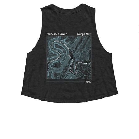 TN River Gorge Row 2026, a Dark Grey Heather Women?s Cropped Racerback Tank