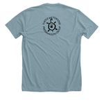 Spider Tortoises, a Heather Blue Lagoon Premium Unisex Tee (back-view)