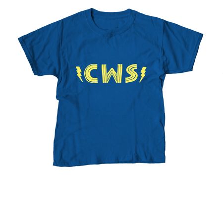 CWS??Lightening Bolt ??- Yellow Edition, a Royal Blue Youth Unisex Tee