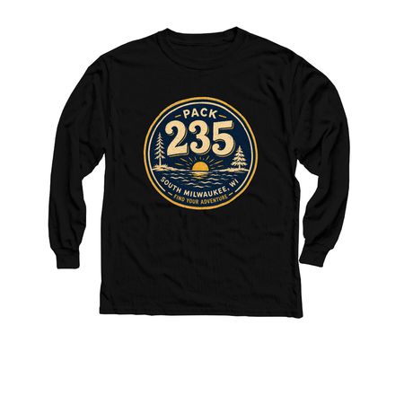Pack 235, a Black Youth Long Sleeve Tee