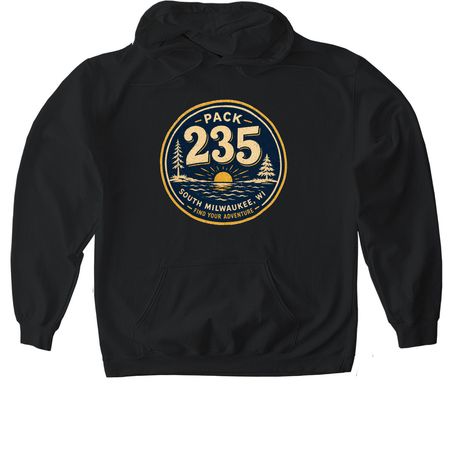 Pack 235, a Black Gildan Softstyle Pullover Hoodie