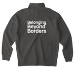 Beyond Borders, a Asphalt Midweight Quarter Zip Pullover (back-view)