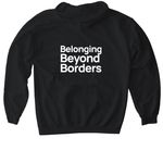Beyond Borders, a Black Gildan Softstyle Pullover Hoodie (back-view)