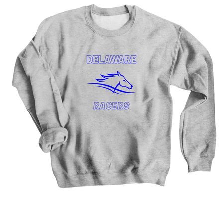 Delaware Racers Gear, a Sport Grey Crewneck Sweatshirt