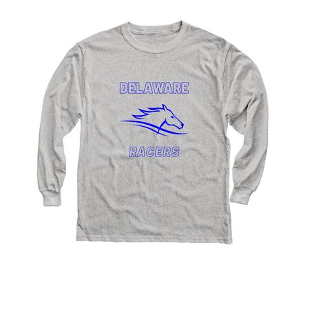 Delaware Racers Gear, a Sport Grey Youth Long Sleeve Tee