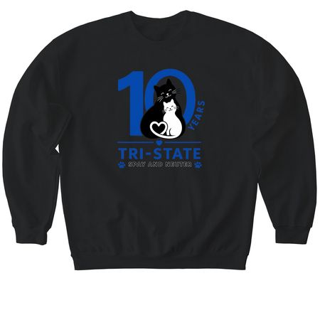 10 Years of Saving Lives, a Black Softstyle Crewneck Sweatshirt