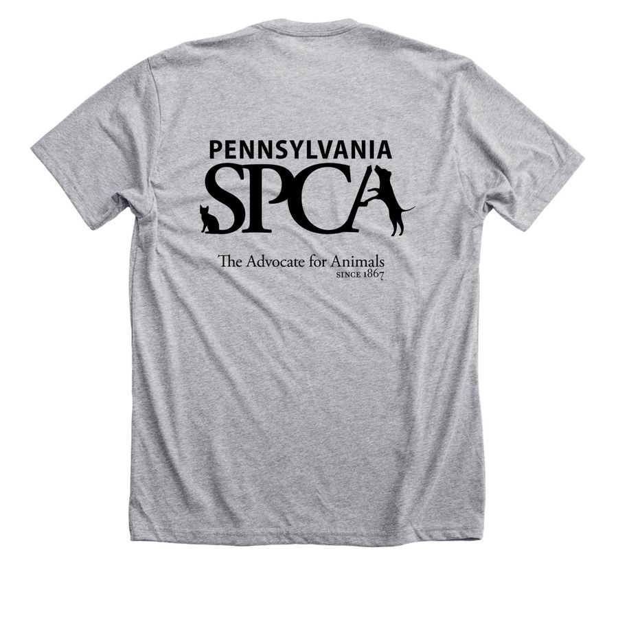 PSPCA Cat Mom, a Athletic Heather Premium Unisex Tee (back-view)