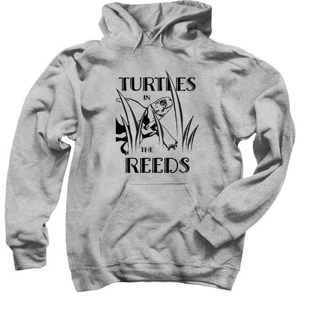 Turtles in the Reeds, a Sport Grey Pullover Hoodie
