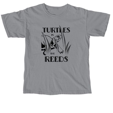 Turtles in the Reeds, a Granite Comfort Colors Unisex Tee