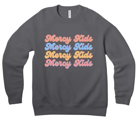 Mercy Kids Child Life, a Asphalt Premium Raglan Crewneck Sweatshirt