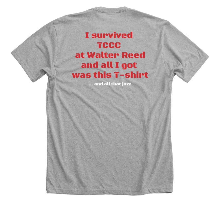 Tier 3, a Athletic Heather Premium Unisex Tee (back-view)