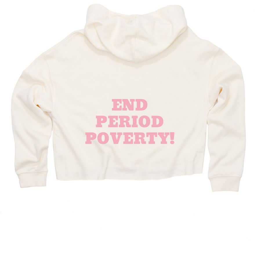 May is Menstrual Hygiene Month, a Bone Women?s Lightweight Cropped Hoodie (back-view)