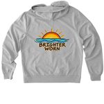 Brighter Worn &nbsp;, a Granite Grey Heather Allmade Organic French Terry Zip Up Hoodie (back-view)