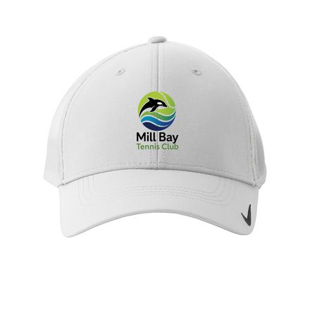 Mill Bay Tennis Club Hats, a White Printed Nike Dri-FIT Legacy Performance Cap