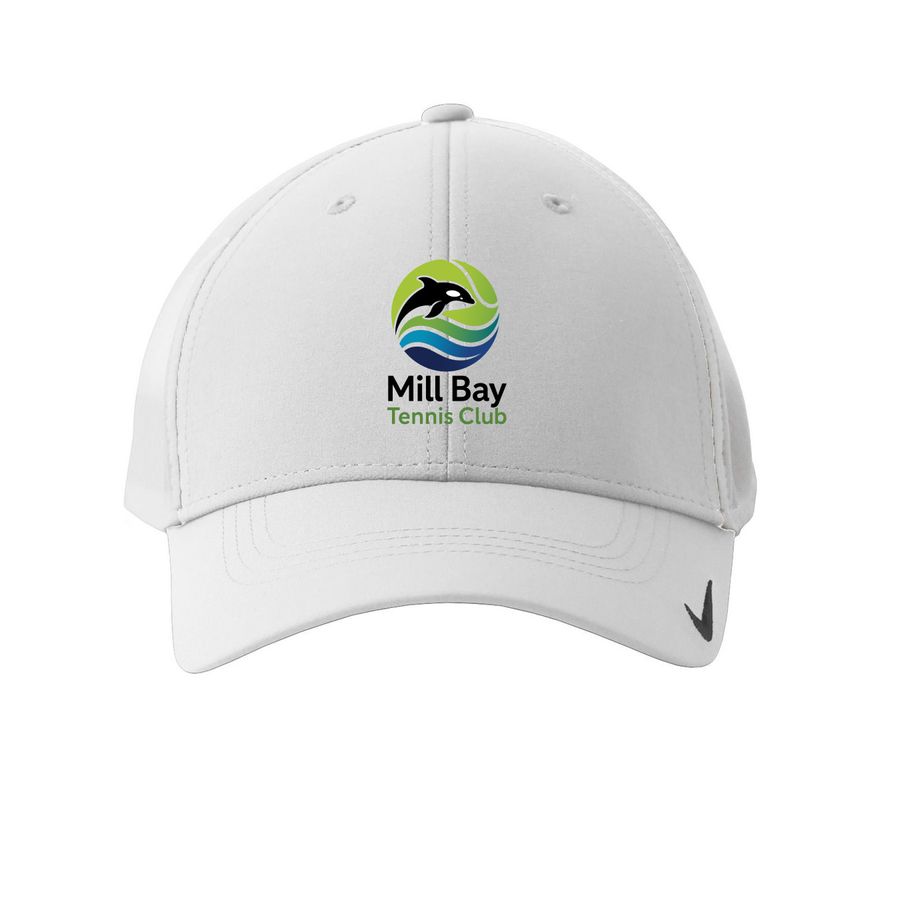 Mill Bay Tennis Club Hats, a White Printed Nike Dri-FIT Legacy Performance Cap