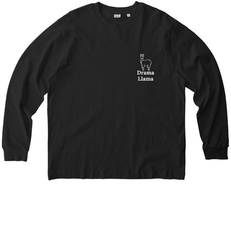 Drama Llama, a Black Stanley/Stella Unisex Freestyler Heavyweight Long Sleeve Tee