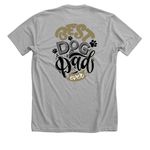 Best Dog Dad Gold & Black Logo, a Athletic Heather Premium Unisex Tee (back-view)