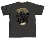Best Dog Dad Gold & Black Logo, a Pepper Comfort Colors Unisex Tee (back-view)