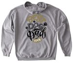 Best Dog Dad Gold & Black Logo, a Sport Grey Gildan Softstyle Pullover Hoodie (back-view)