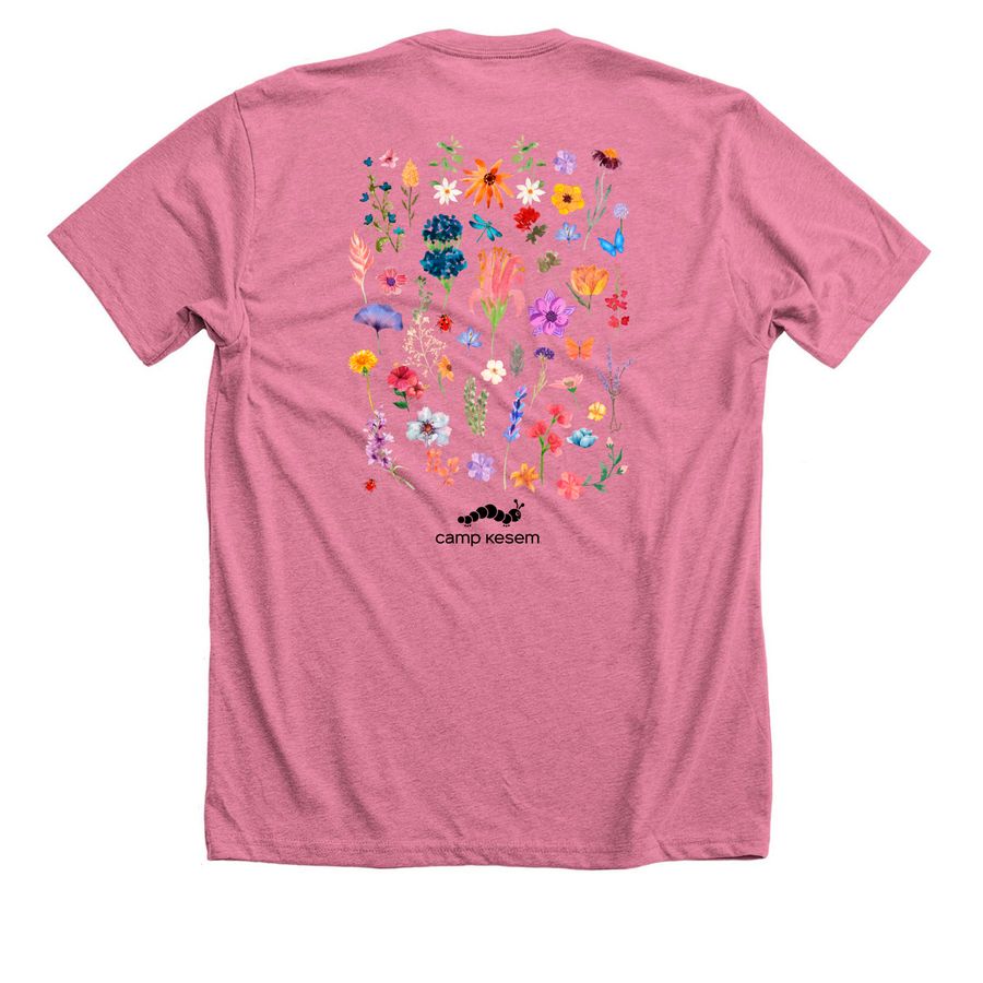 Flowers, a Heather Mauve Premium Unisex Tee (back-view)