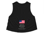 MURPH 2026, a Solid Black Blend Women?s Cropped Racerback Tank (back-view)