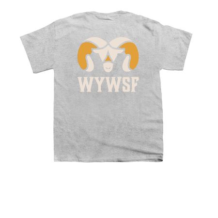 WY WSF Youth Light Logo Shirts, a Sport Grey Youth Unisex Tee (back-view)