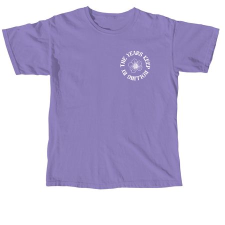 100 Years of Happy, a Violet Comfort Colors Unisex Tee (back-view)